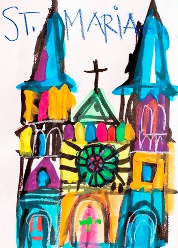 Marienkirche Landau - Zeichnung: Johannes Kluge Marienkirche Landau - Zeichnung: Johannes Kluge