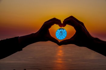 Love Heart Hands Sunset in Cape Town, South Africa
