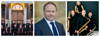 Schola Cantorum of Oxford und Steven Grahl (Bilder: Ian Wallman), Raschèr Saxophone Quartet (Bild: feliXbroede) Schola Cantorum of Oxford und Steven Grahl (Bilder: Ian Wallman), Raschèr Saxophone Quartet (Bild: feliXbroede)