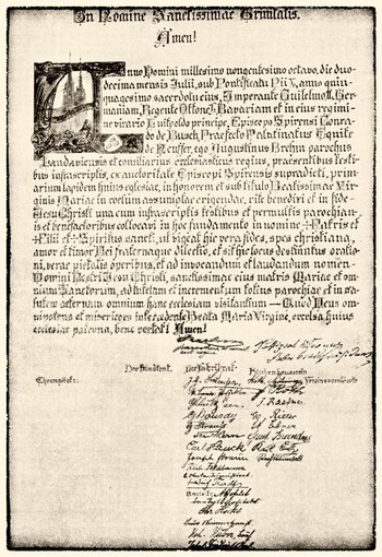 Urkunde im Grundstein Urkunde im Grundstein